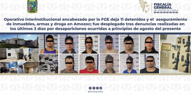 11 detenidos en amozoc puebla tras operativo fge policia estatal