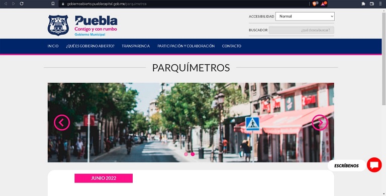 AYUNTAMIENTO DE PUEBLA HABILITA MICRO SITIO PARA TRANSPARENTAR INGRESO POR PARQUIMETROS 4