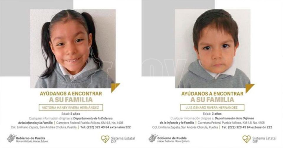 Buscan a padres de menores abandonados en Puebla