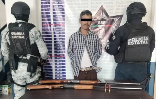 Detenido chignahuapan escopetas