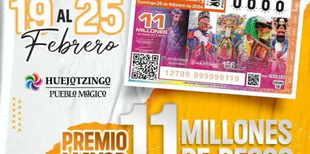 El tradicional Carnaval de Huejotzingo en billete de la Loteria Nacional