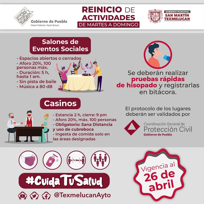 GOBIERNO DE TEXMELUCAN DA A CONOCER NUEVAS MEDIDAS PREVENTIVAS DEL DECRETO ESTATAL ANTE EL COVID 193