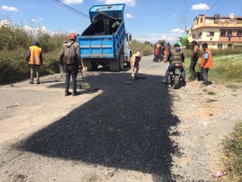 Infraestructura bacheo carretera texmelucan el verde