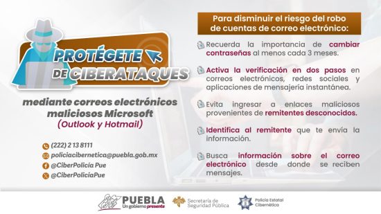 Alerta Policía Cibernética a usuarios de Outlook y Hotmail sobre correos maliciosos 1 Recomendaciones virus correos policia cibernetica puebla