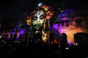 Video Mapping Puebla dia de Muertos2