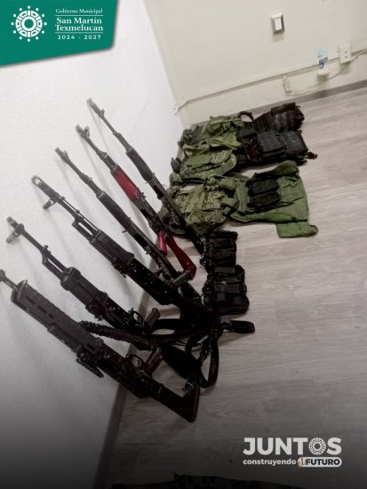 armas de grueso calibre asegurado texmleucan marina policia municipal
