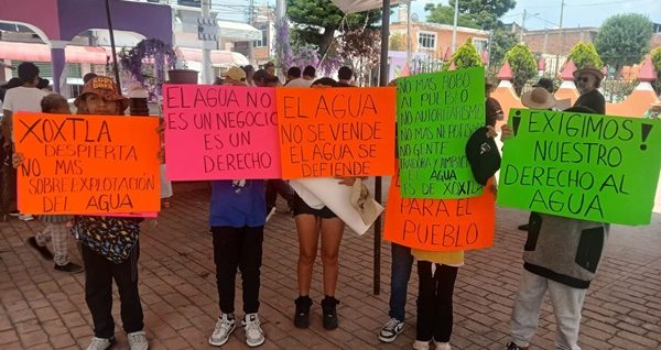 caravana en Xoxtla en defensa del agua puebla