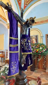 La imagen de la Preciosa Sangre de Cristo que se encuentra en la capilla de la comunidad de San Luis Coyotzingo.
