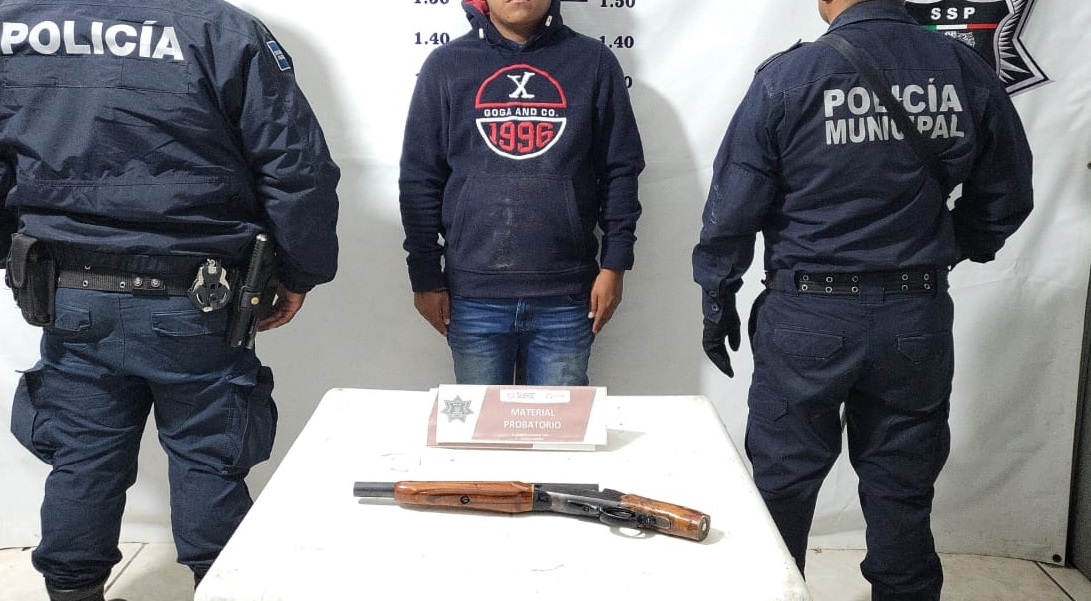 detenido moyotzingo texmelucan arma de fuego