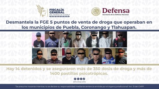 detenido venta droga fge puebla coronango tlahuapan autopista mexico