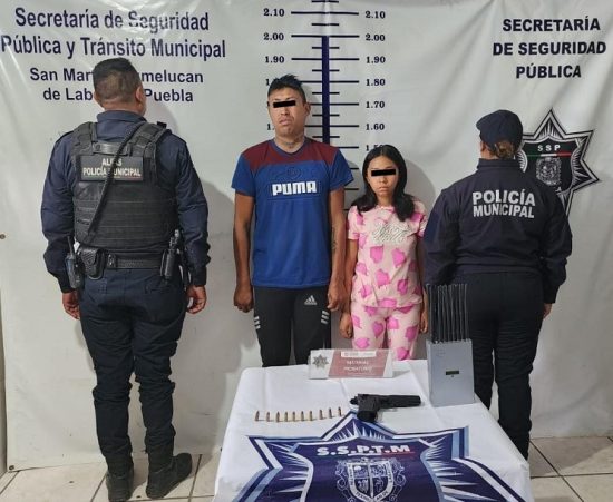 La SSP de Texmelucan detuvo a dos personas en posesión de probable arma de fuego y ataque a las vías de comunicación 1 detenidos temaxcalac