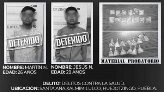 detenidos xalmimilulco delitos contra la salud