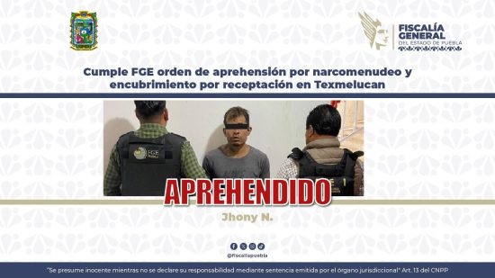 encubrimiento detenido narcomenudeo fge san martin texmelucan