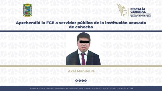 funcionario FGE ministerio publico robo de vehiculos puebla detenido