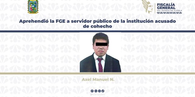 funcionario FGE ministerio publico robo de vehiculos puebla detenido