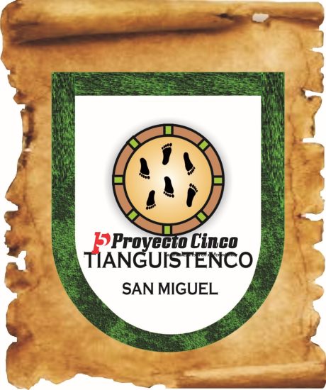 Glifo de San Miguel Tianguistenco, que significa: En la orilla del mercado