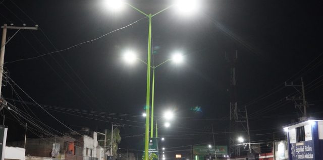 lumninarias san martin texmelucan alumbrado publico noche