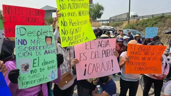 Pobladores de Xoxtla han venido luchando en contra de la privatización de su agua y de que sea llevada a la ciudad de Puebla