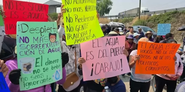 manifestacion pozo agua Xoxtla Segob autopista Mexico Puebla