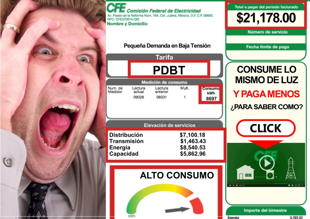 recibo cfe luz costo consumo