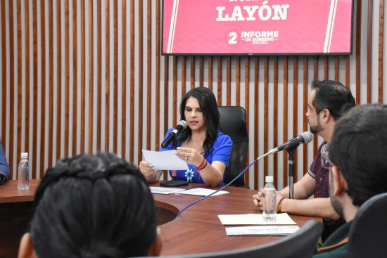 La carretera a Moyotzingo podría tener 4 carriles, si Ferrosur entrega en comodato derecho de vía: Norma Layón 1 rueda prensa texmelucan norma layon