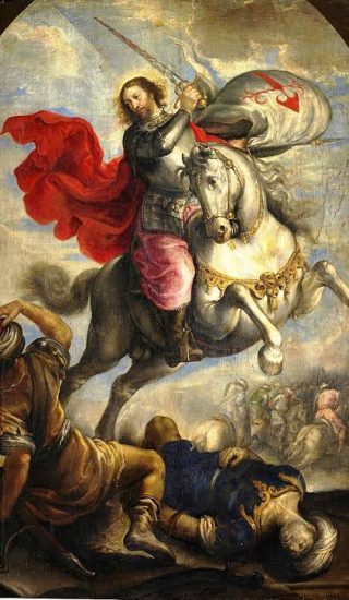 La tradición oral dice que Santiago Apóstol llega con su espada a partir los frutos