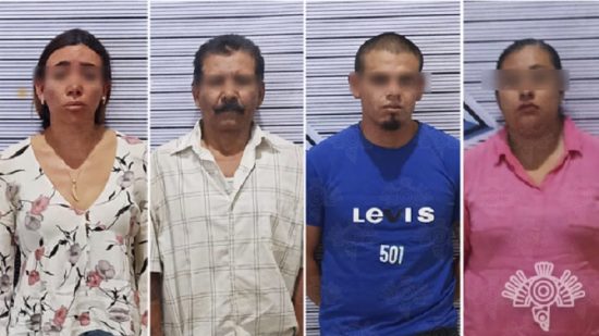 Detiene SSP a Jimena N., alias “La Patrona”, Osvaldo N., Luisa N. y Javier N., presuntos extorsionadores del Mercado Morelos