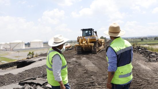 trabajos reparar puente bulevar aeropuerto huejotzingo