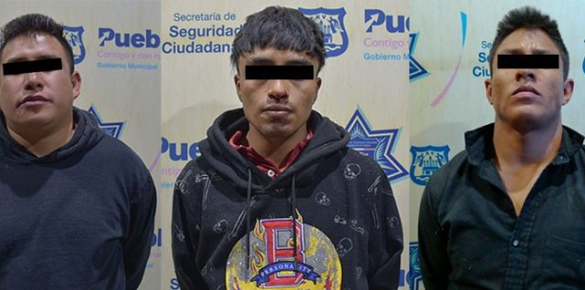 tres detenidos poli Municipal Guardia Nacional Puebla los huescas